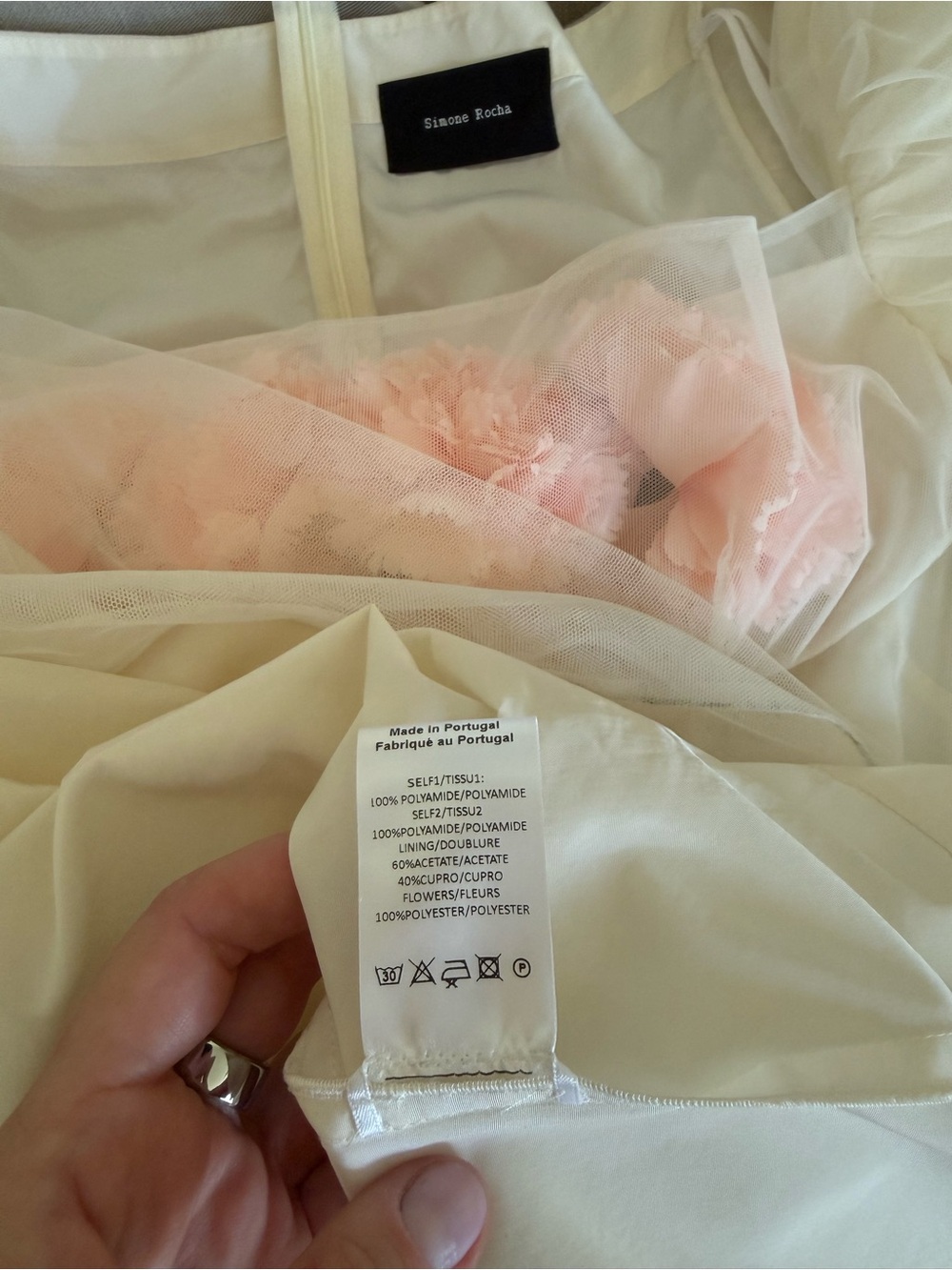 Simone Rocha Exclusive Bridal Carnation Ivory Tulle Dress UK 12 / US Large NWT - Picture 15 of 16